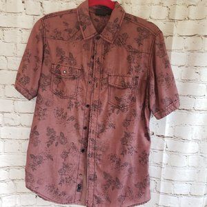 MEN'S BURNSIDE GREY PEARL BUTTON SHIRT ...SZ M